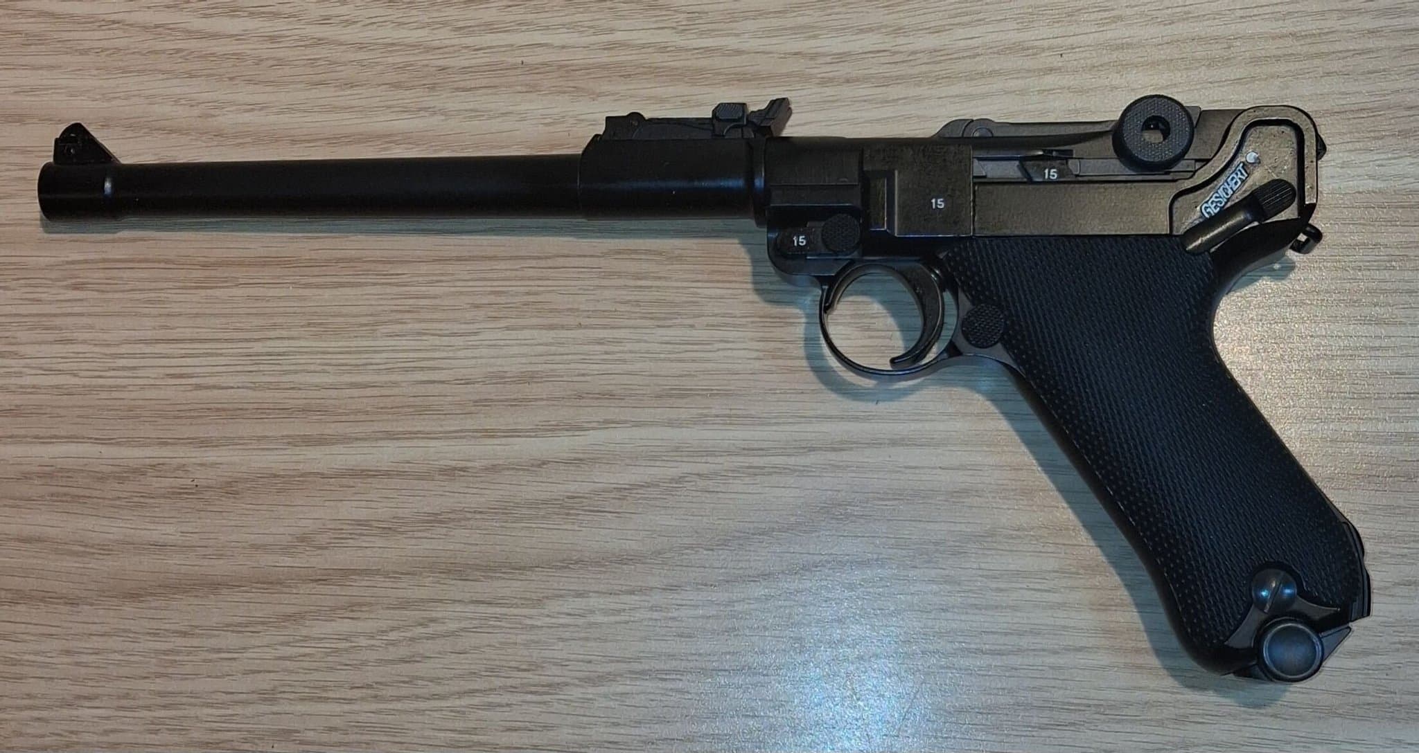 P08 L pistol replica Parabellum känd som Luger Green-gas 6mm airsoft auto blowba