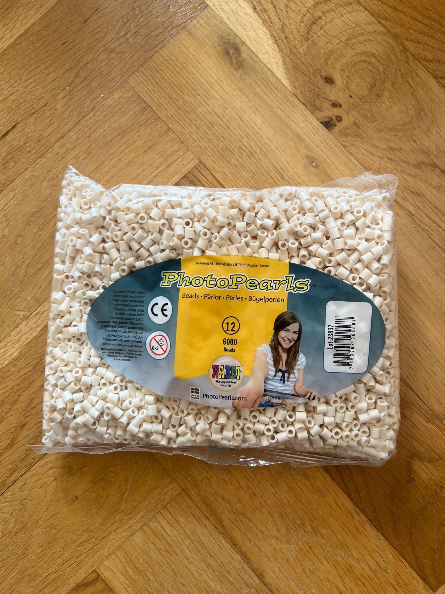 Nr 5 Pärlor för pyssel, 6 påsar, Nabbi PhotoPearls i flera färger