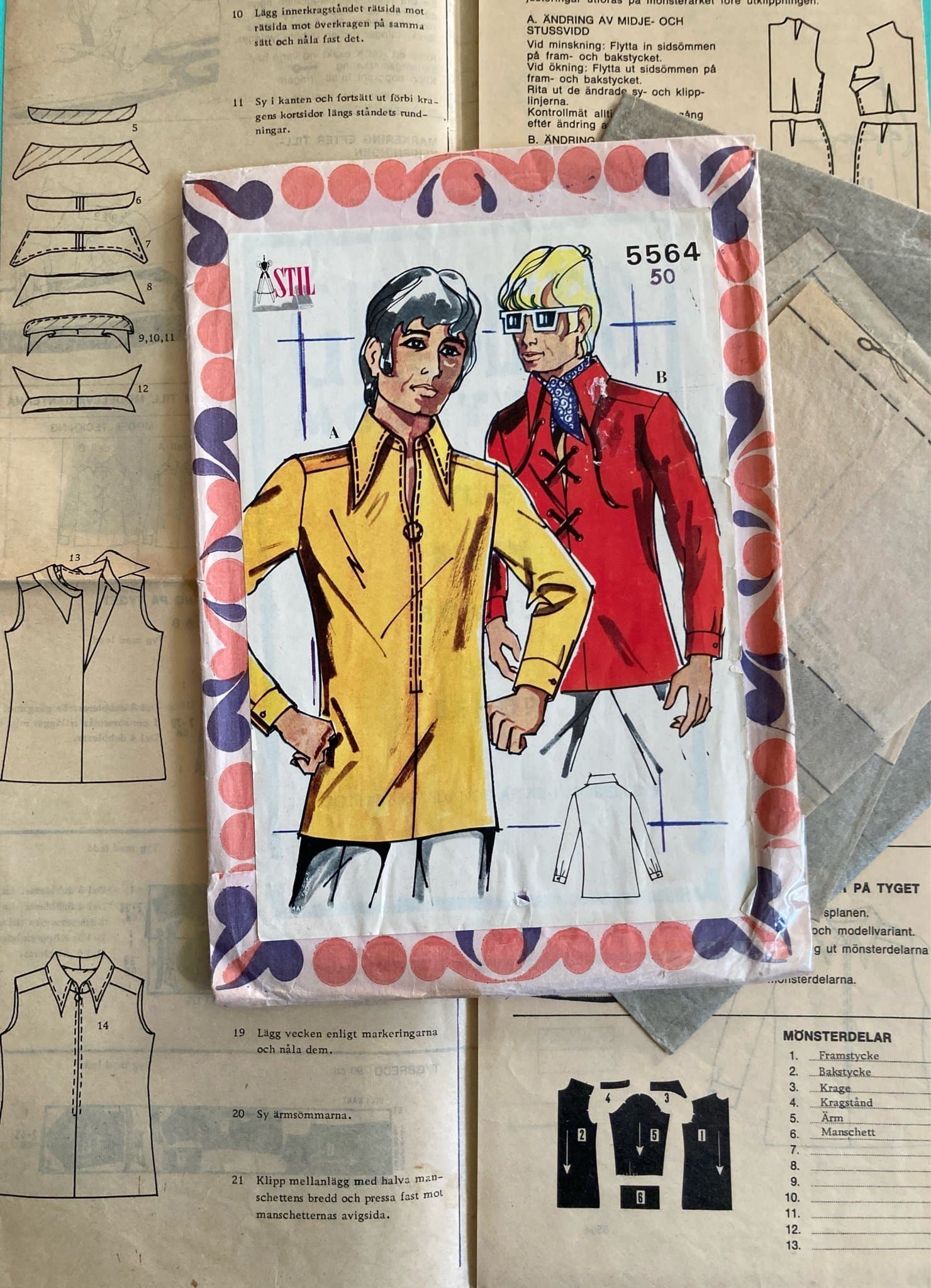 STIL HERRMÖNSTER * RETRO 60-tal * SKJORTA * Stl 50