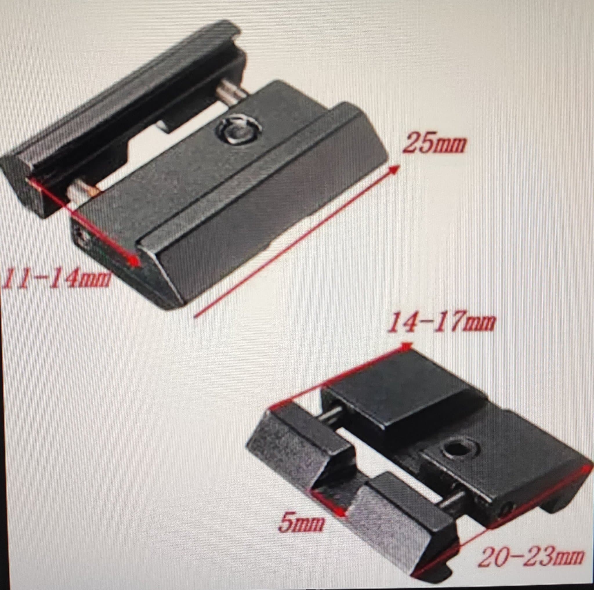 Adapter, 2 st.För montering av vapentillbehör å luft.Vap tillbehör!