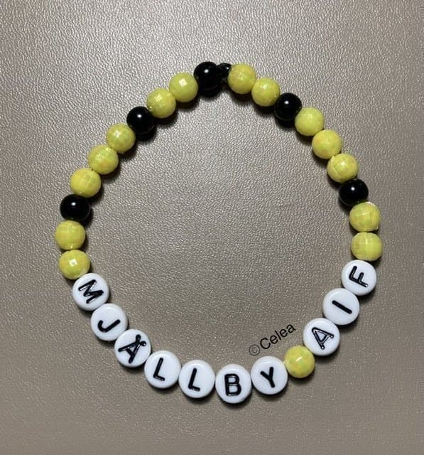 Mjällby AIF elastiskt armband fotboll accessoar budskapsarmband