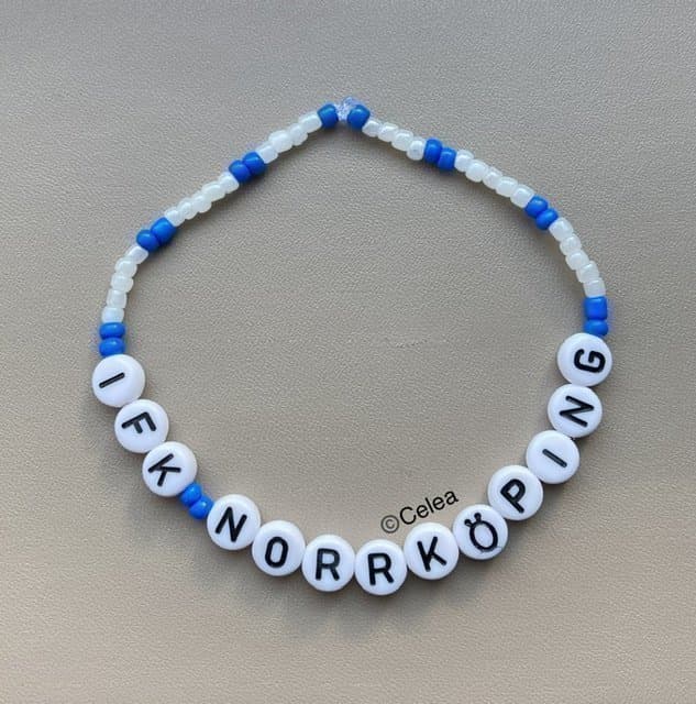 IFK Norrköping elastiskt armband fotboll accessoar budskapsarmband