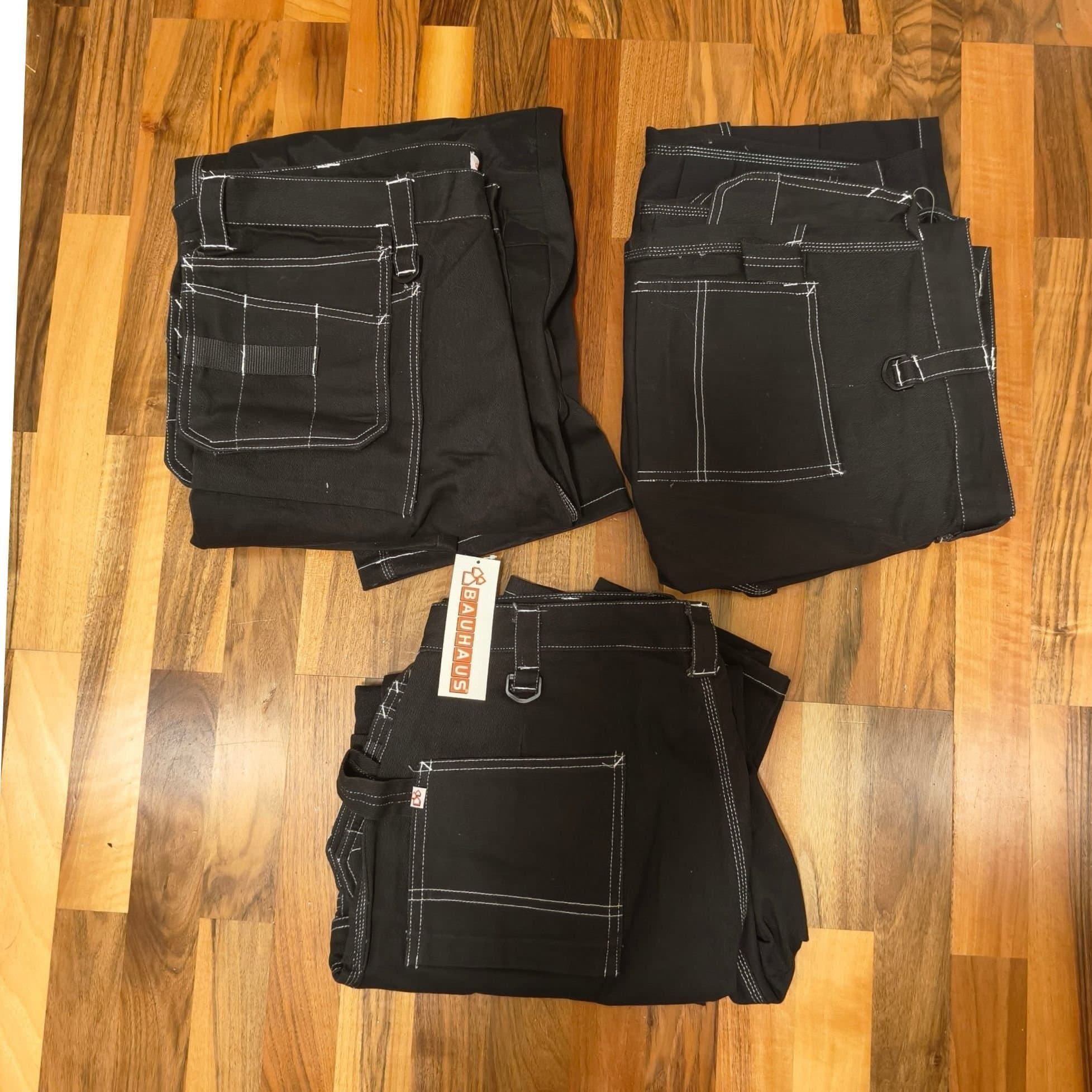 3st nya oanvända Bauhaus svarta arbetsbyxor XL
