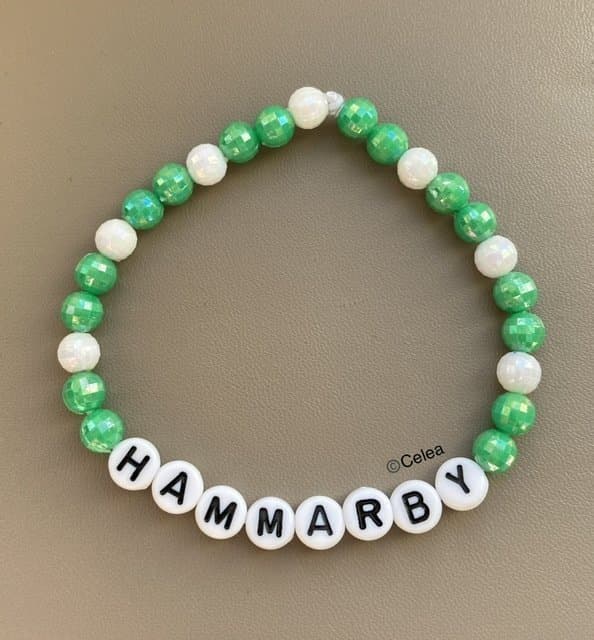 Hammarby elastiskt armband fotboll accessoar smycken budskapsarmband