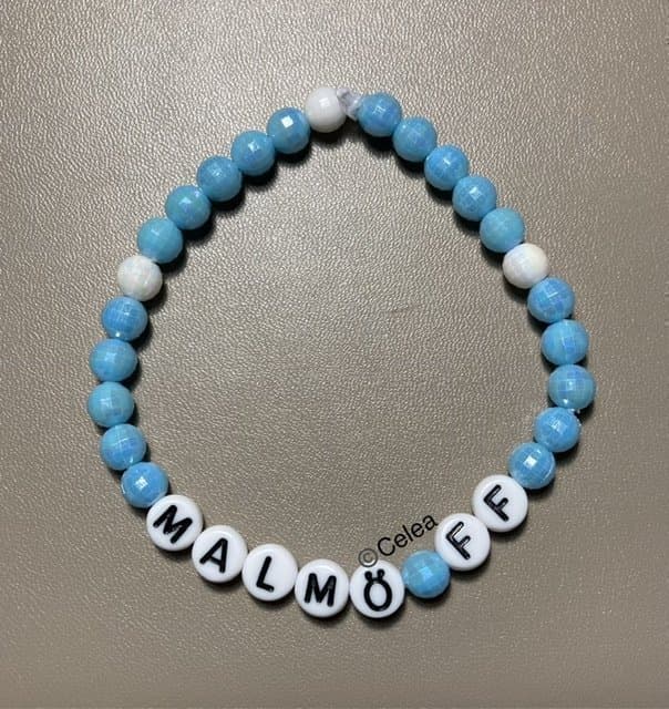 Malmö FF elastiskt armband fotboll accessoar budskapsarmband