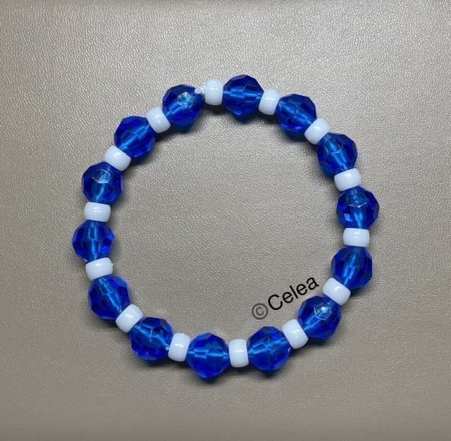 Blå-vitt elastiskt armband fotboll accessoarer smycken budskapsarmband