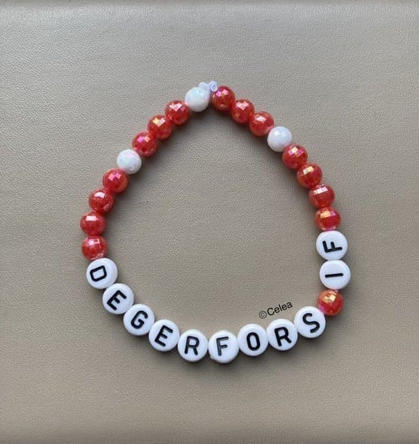 Degerfors IF elastiskt armband fotboll accessoar smycke budskapsarmband