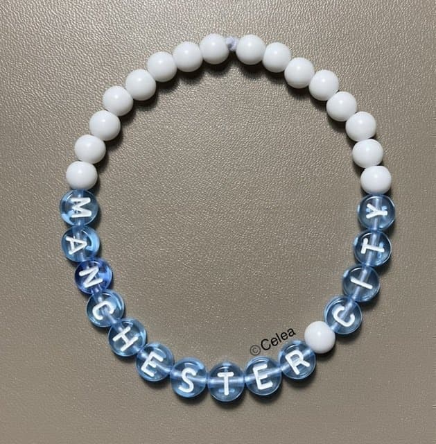 Manchester City elastiskt armband fotboll accessoar budskapsarmband