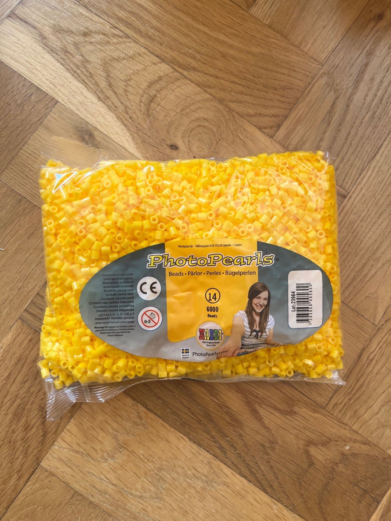 Nr 3 Pärlor för pyssel, 6 påsar, Nabbi PhotoPearls i flera färger