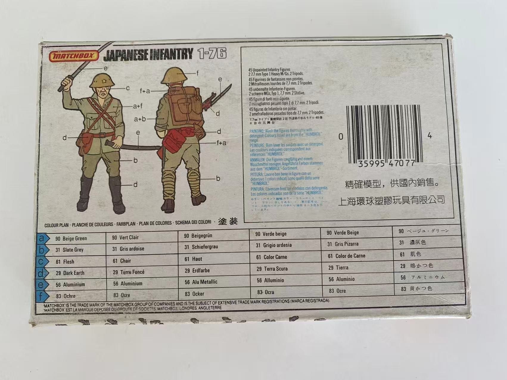 Matchbox 1-76 Skala 1:76 Japanska Infanteri Militär Modellbyggsats