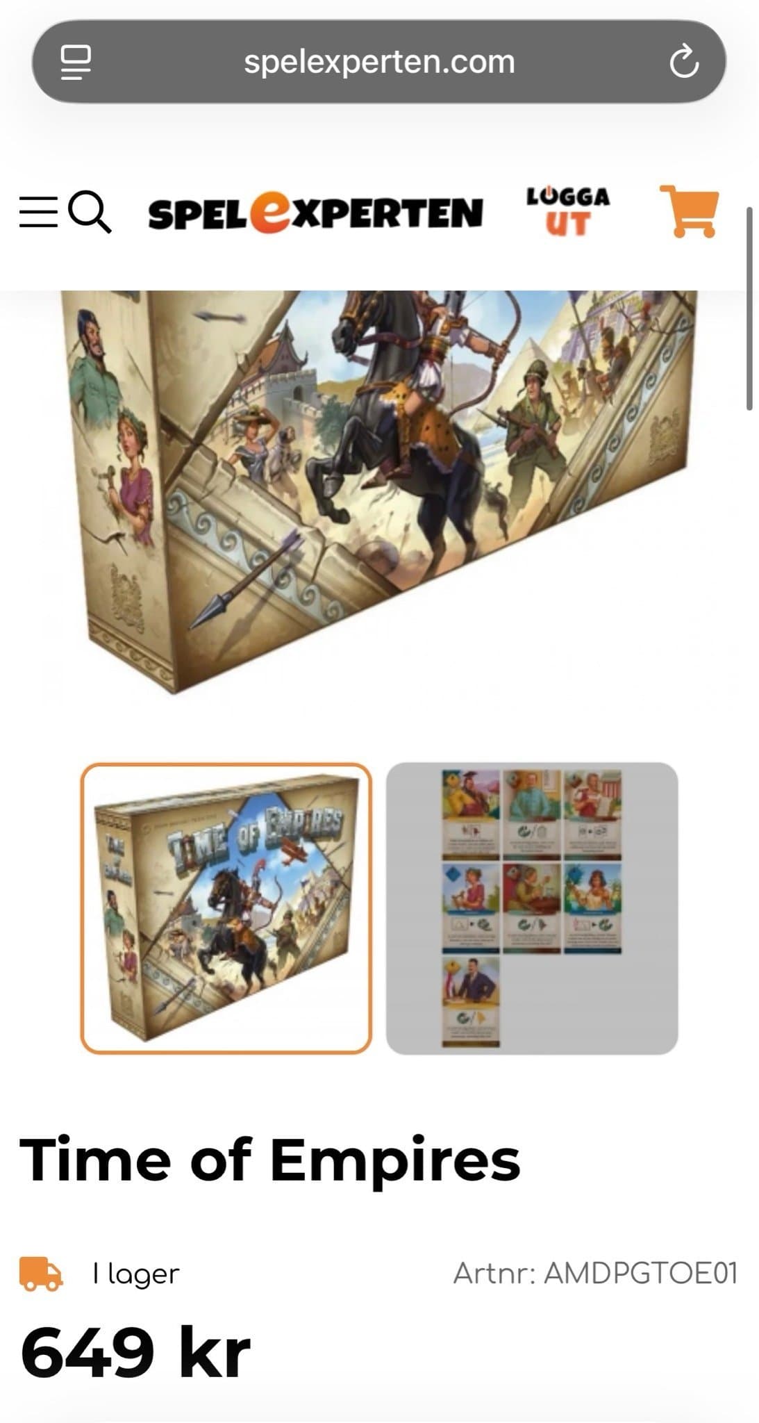 Time of Empires Brädspel