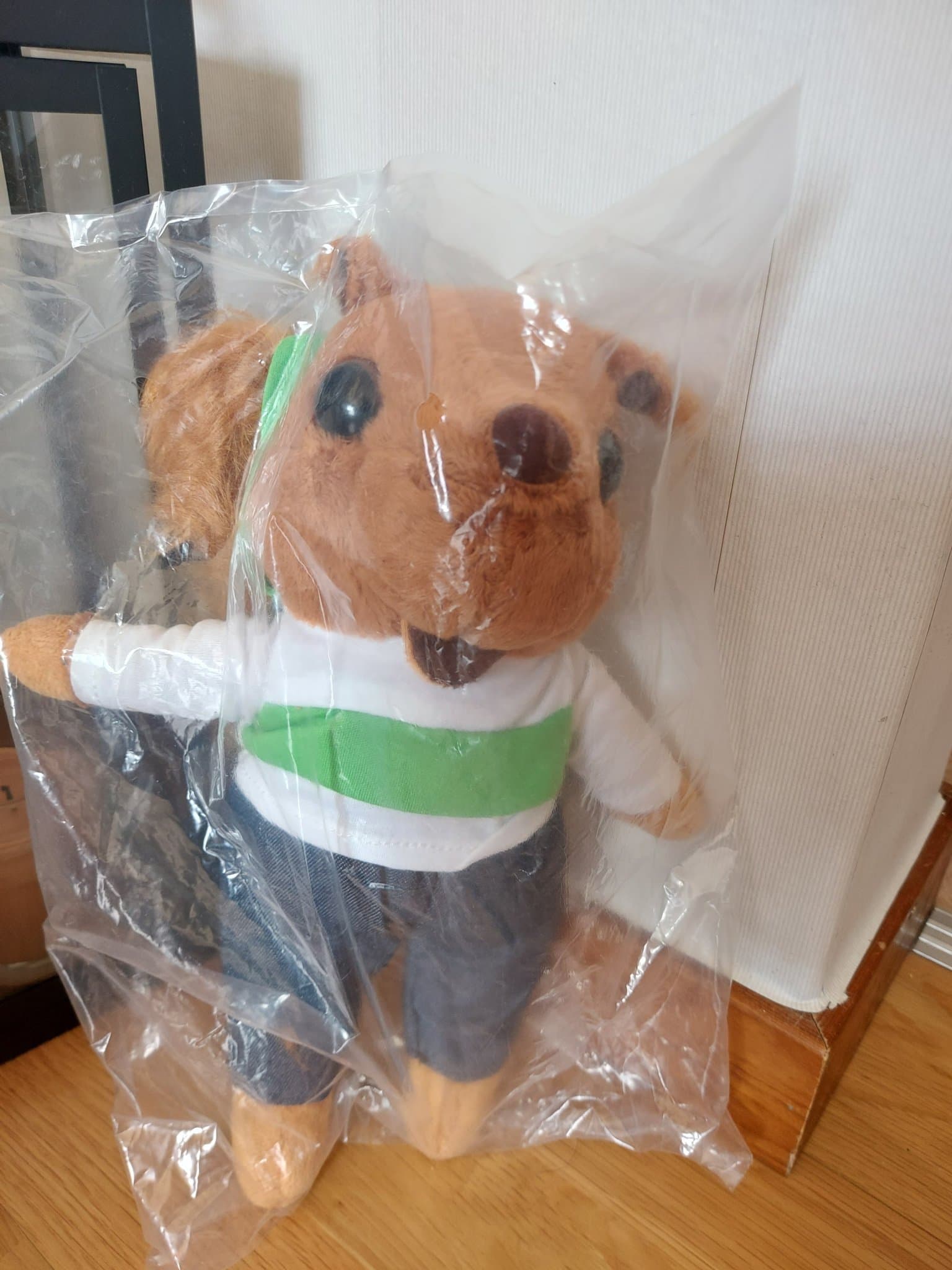 Helt Ny Jättefin från Serla Gosedjur Mjukisdjur Leksa Ekorre med Byxor och Tröja