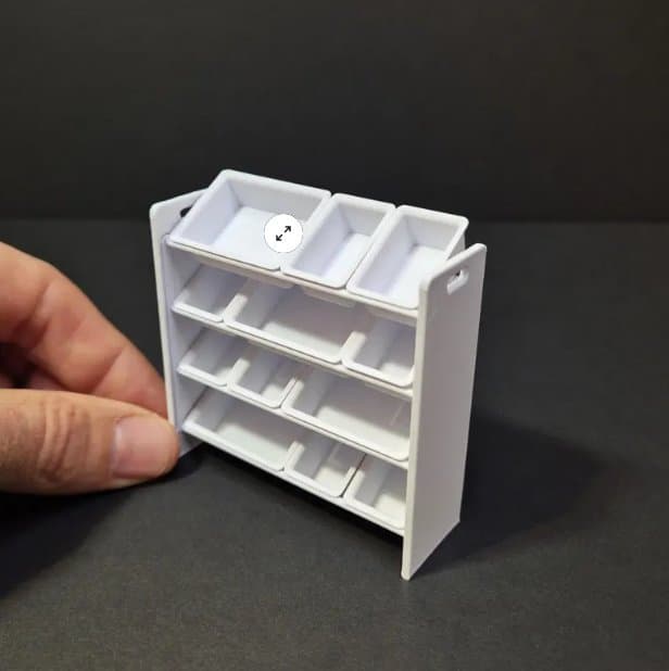 Liten Förvaringshylla med Lådor dockskåp