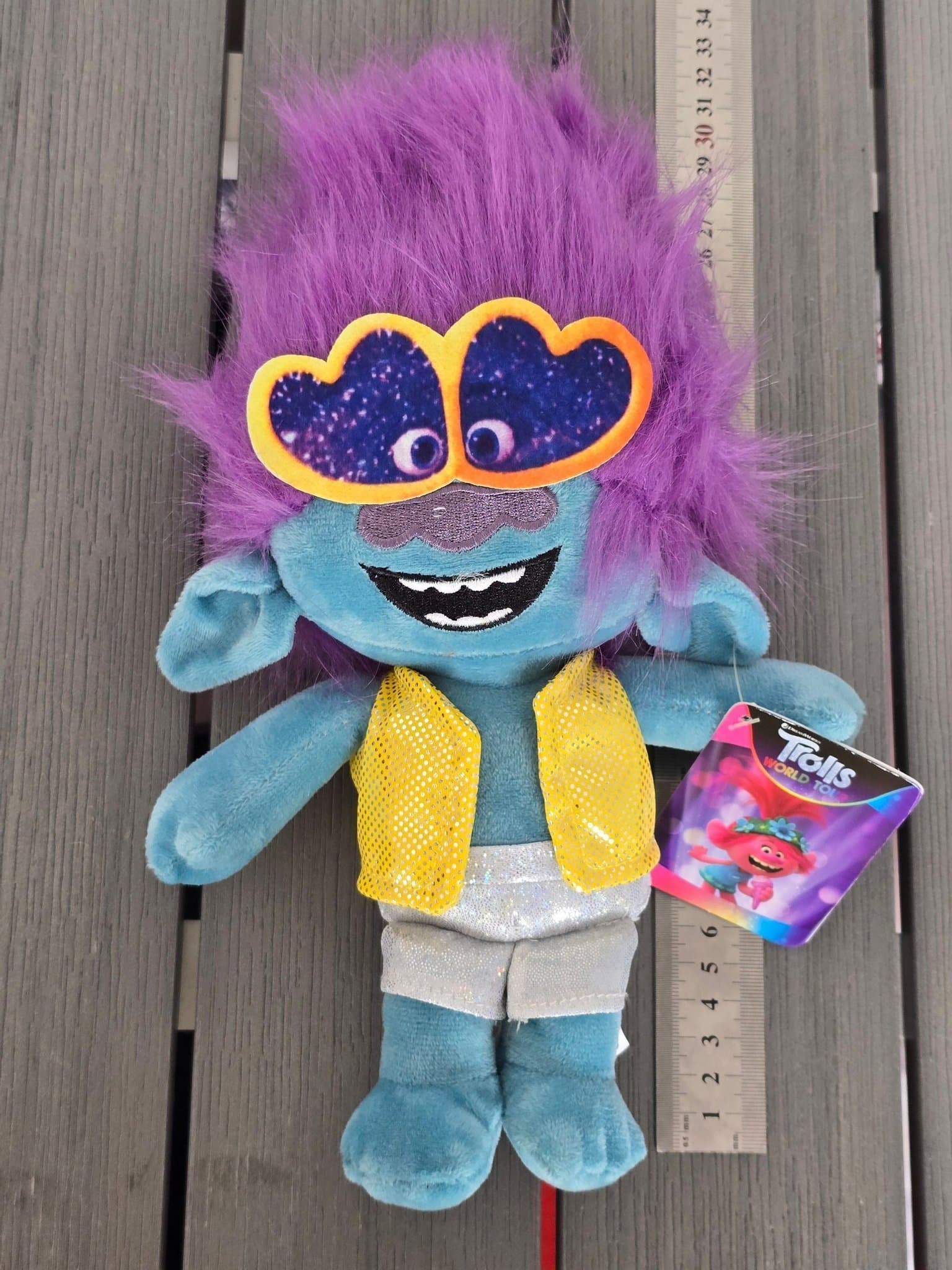 Ny nalle blå Trolls World Tour 30cm.