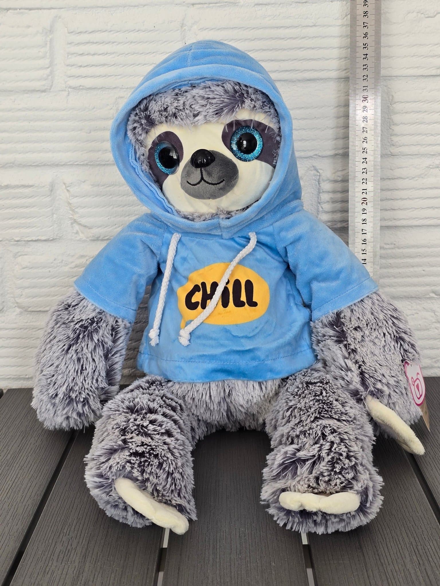 Ny nalle sengångare med Huvtröja 61cm. (L)