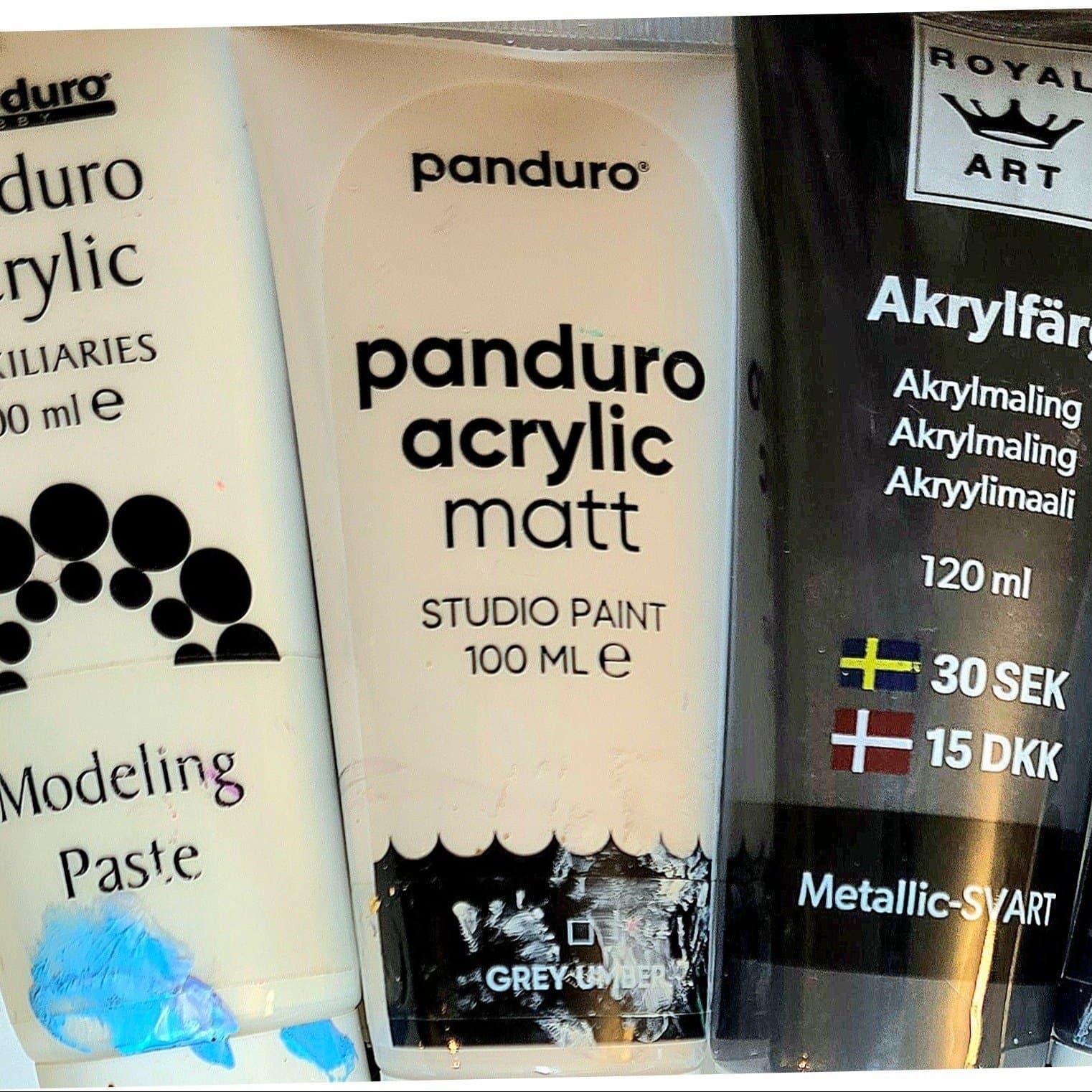 Paket 4st Akryl, Färger, Modeling Paste