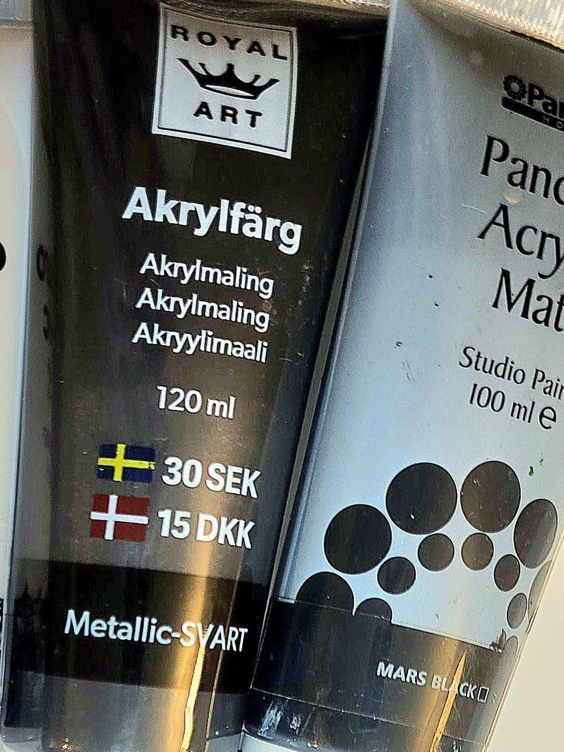 Paket 4st Akryl, Färger, Modeling Paste