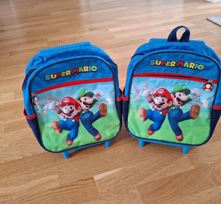 Super Mario Resväskor med Hjul - 2 st