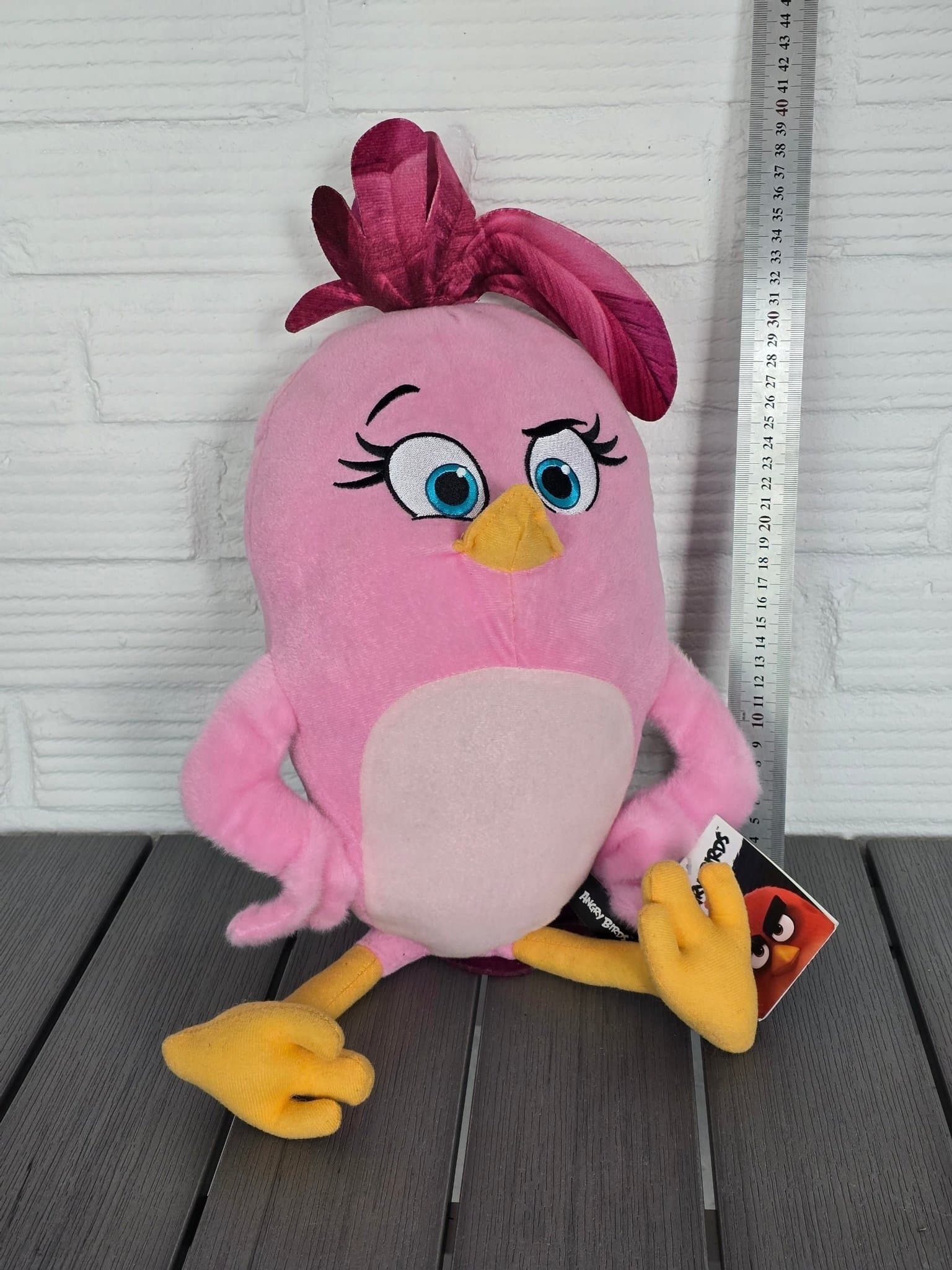 Ny stor nalle rosa Angry Birds Stella Plyschleksak 40cm.