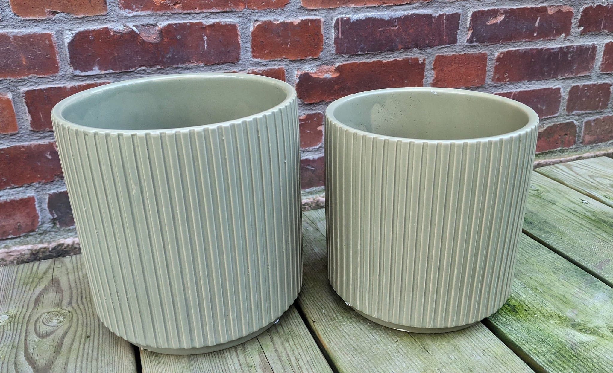 4 st moderna krukor, FORM Living mm, bra storlekar i blå-gröna toner