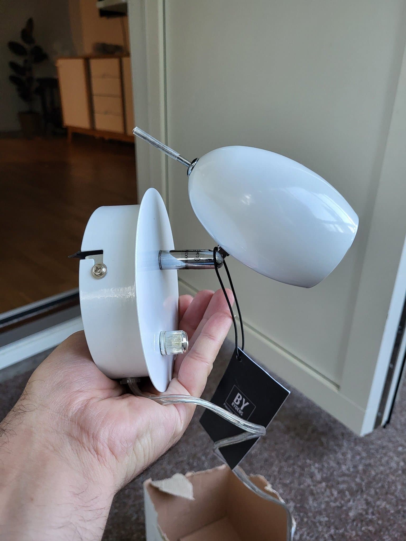 BY Rydéns KING Vägglampa - Vit/Krom