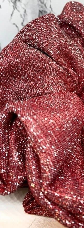 Röd glittrig XXL överdimensionerad Scrunchie hårsnodd Enchanted Scrunch NY