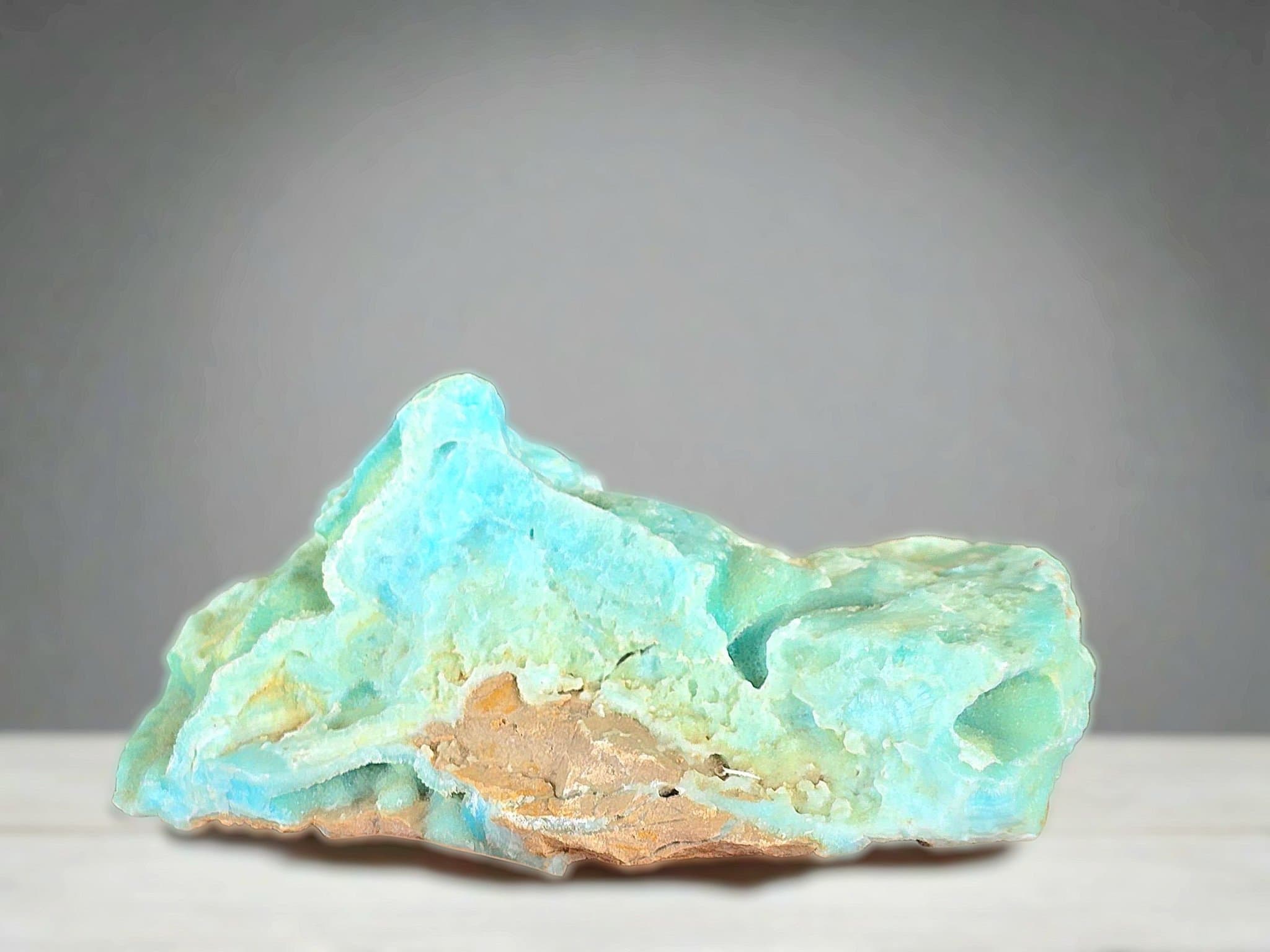 Jättefint rå blå Aragonit kristall kluster / friform Natursten Mineral NY