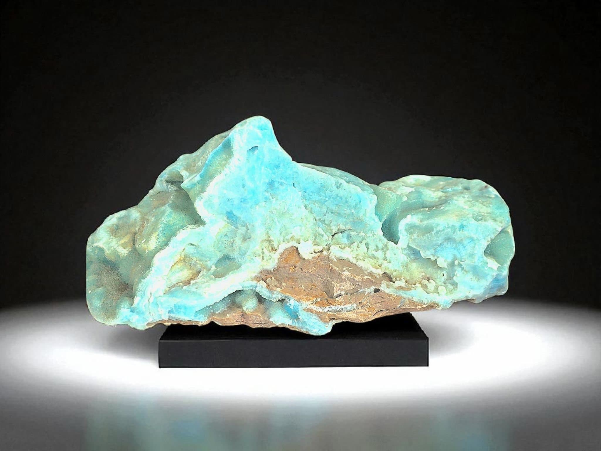 Jättefint rå blå Aragonit kristall kluster / friform Natursten Mineral NY