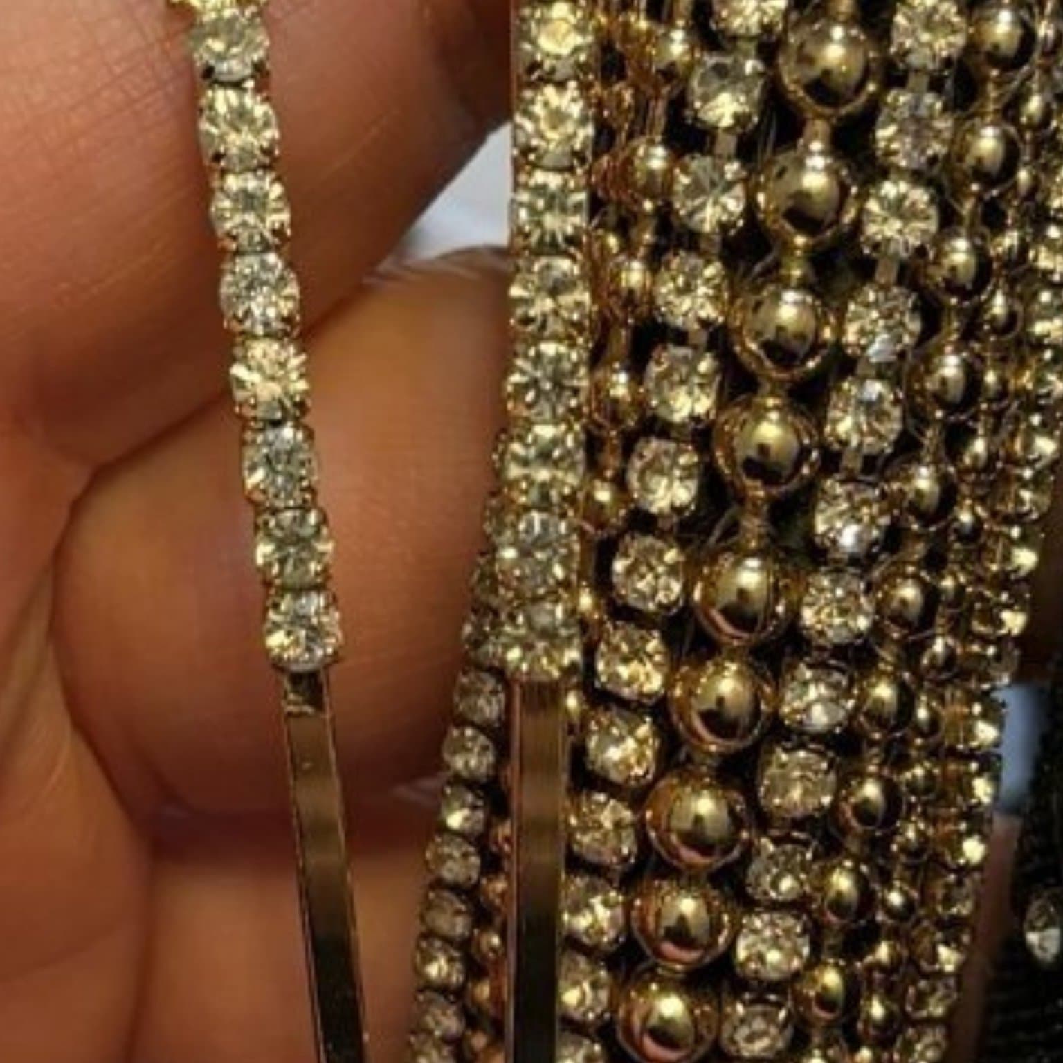Diadem strass glitter guld