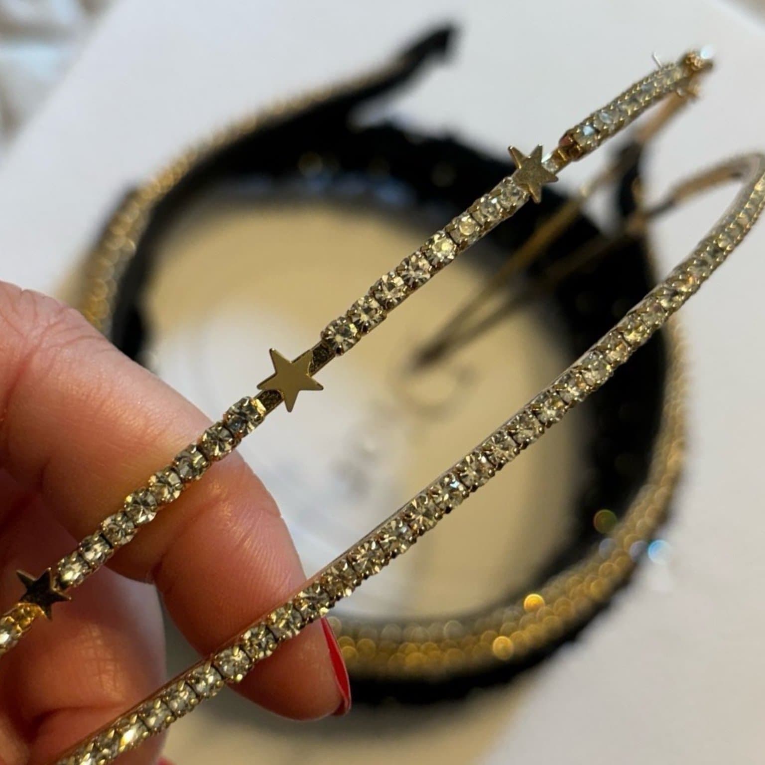 Diadem strass glitter guld