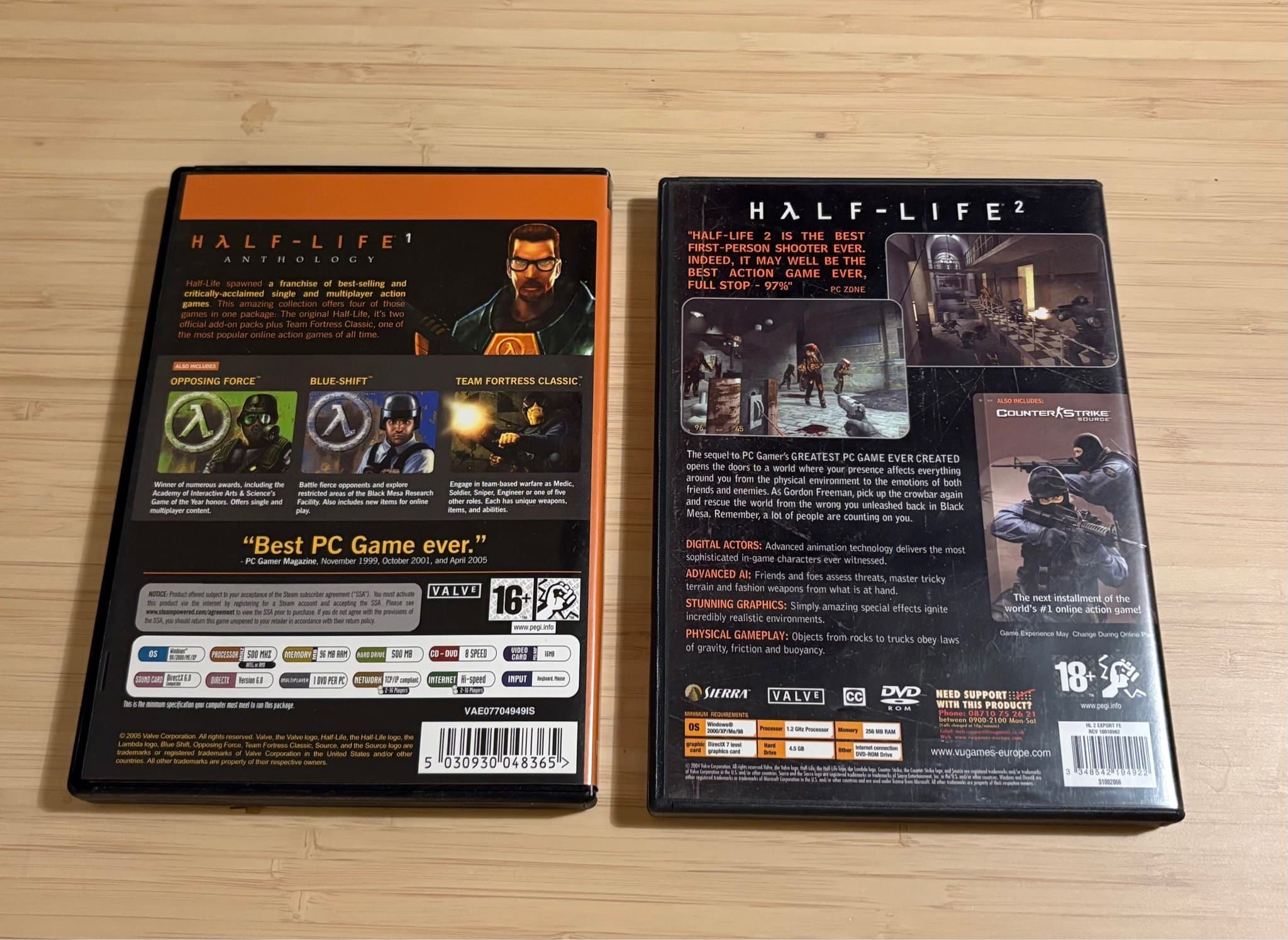 Half-Life 1 Anthology og Half-Life 2 til PC DVD ROM