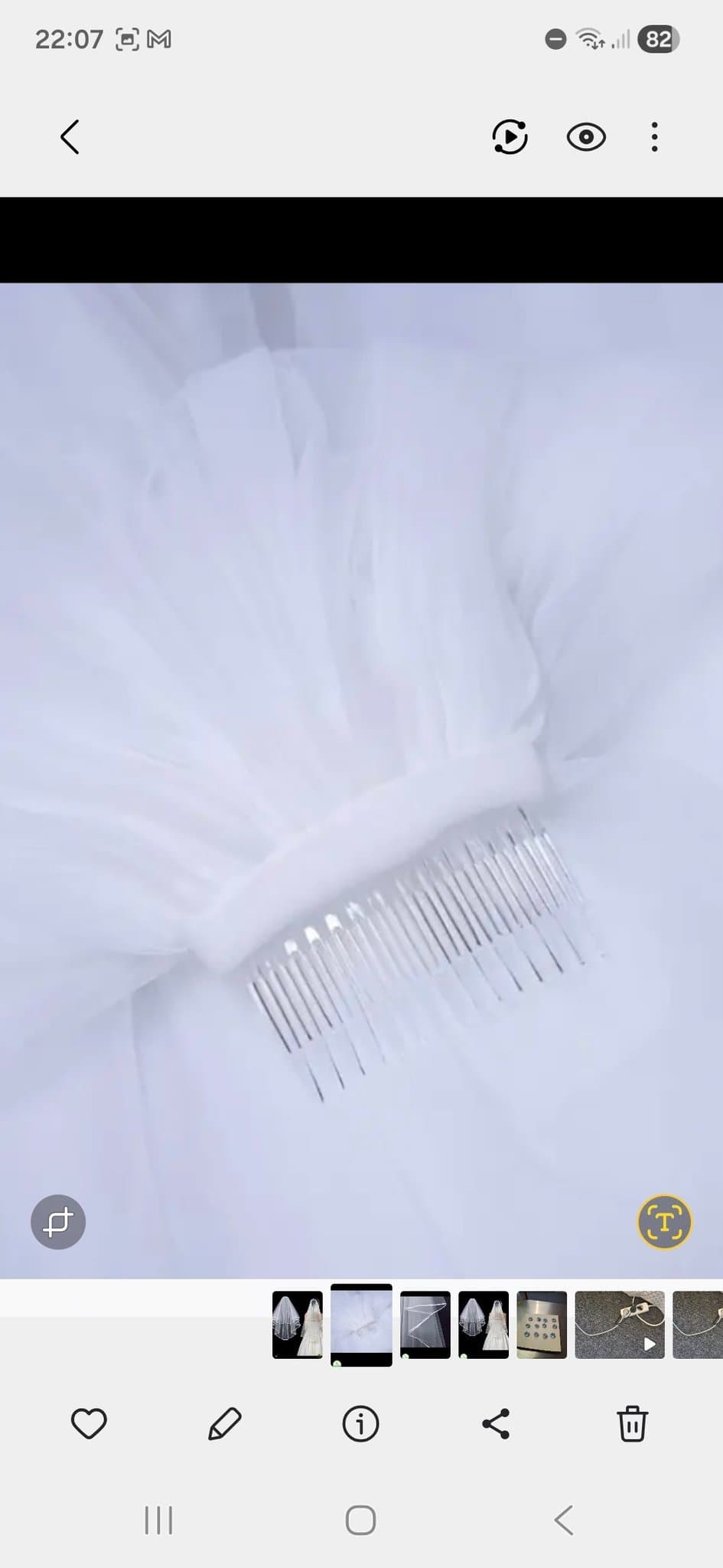 Vit brudslöja dubbelsidig