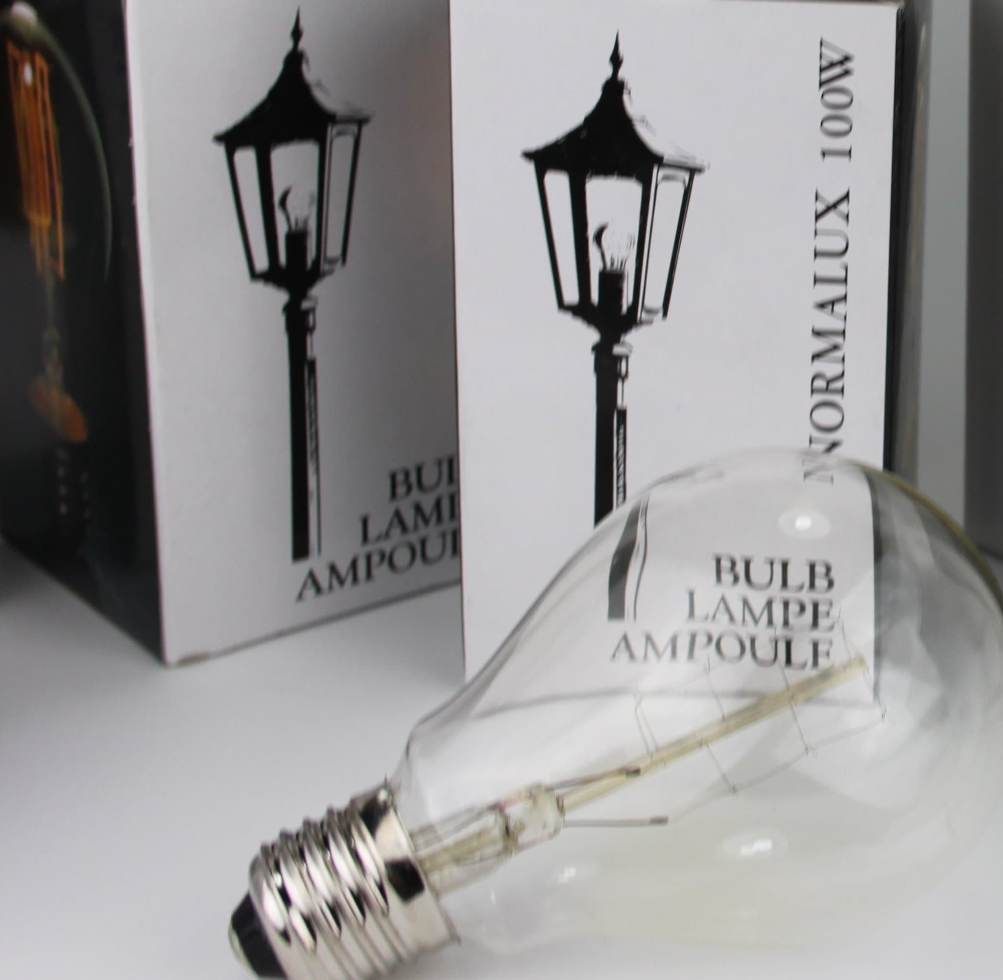 NYA! 2st Normalux 100w E27 filamentlampa ngt större normallampa lyktlampa