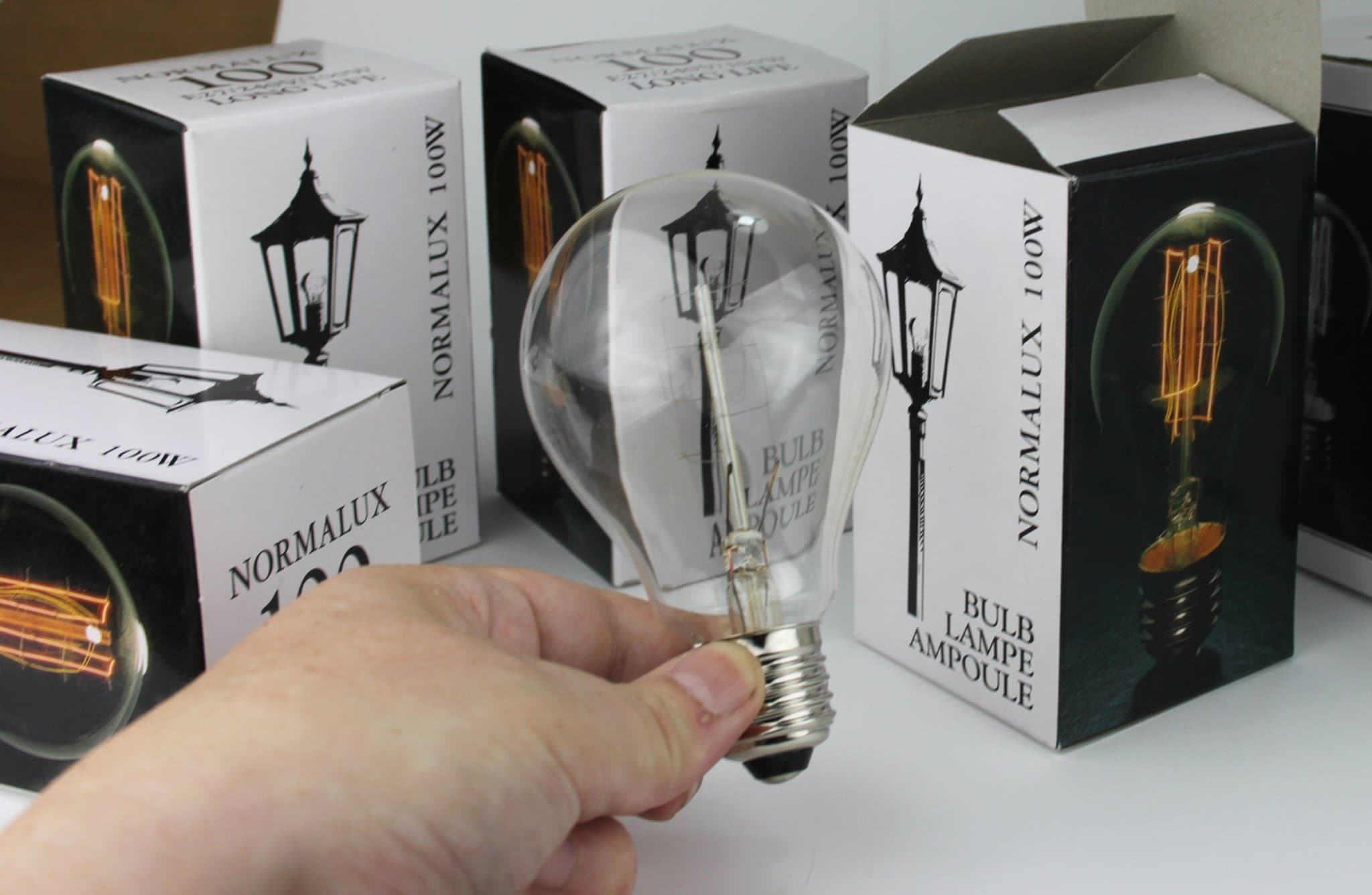 NYA! 2st Normalux 100w E27 filamentlampa ngt större normallampa lyktlampa