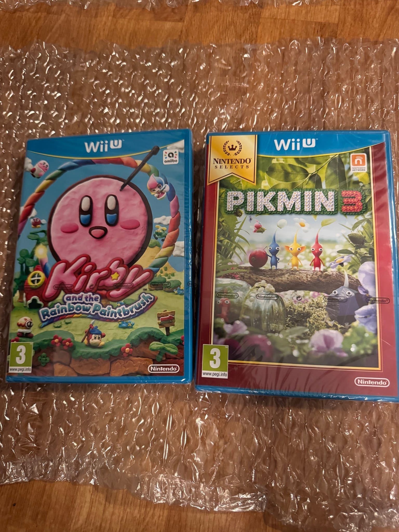 (Nya/inplastade) Kirby and the Rainbow Paintbrush + Pikmin 3 Wii U