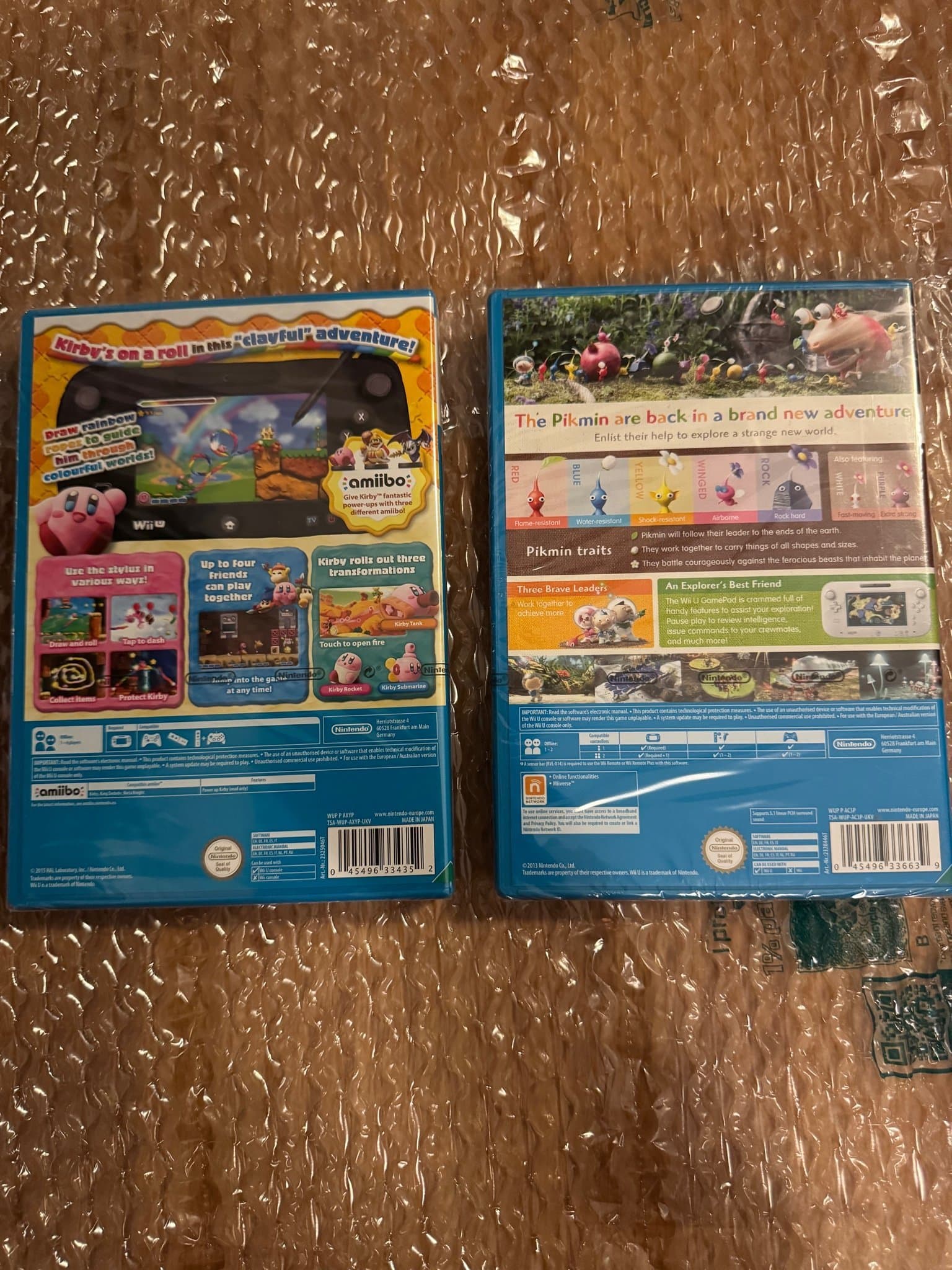 (Nya/inplastade) Kirby and the Rainbow Paintbrush + Pikmin 3 Wii U