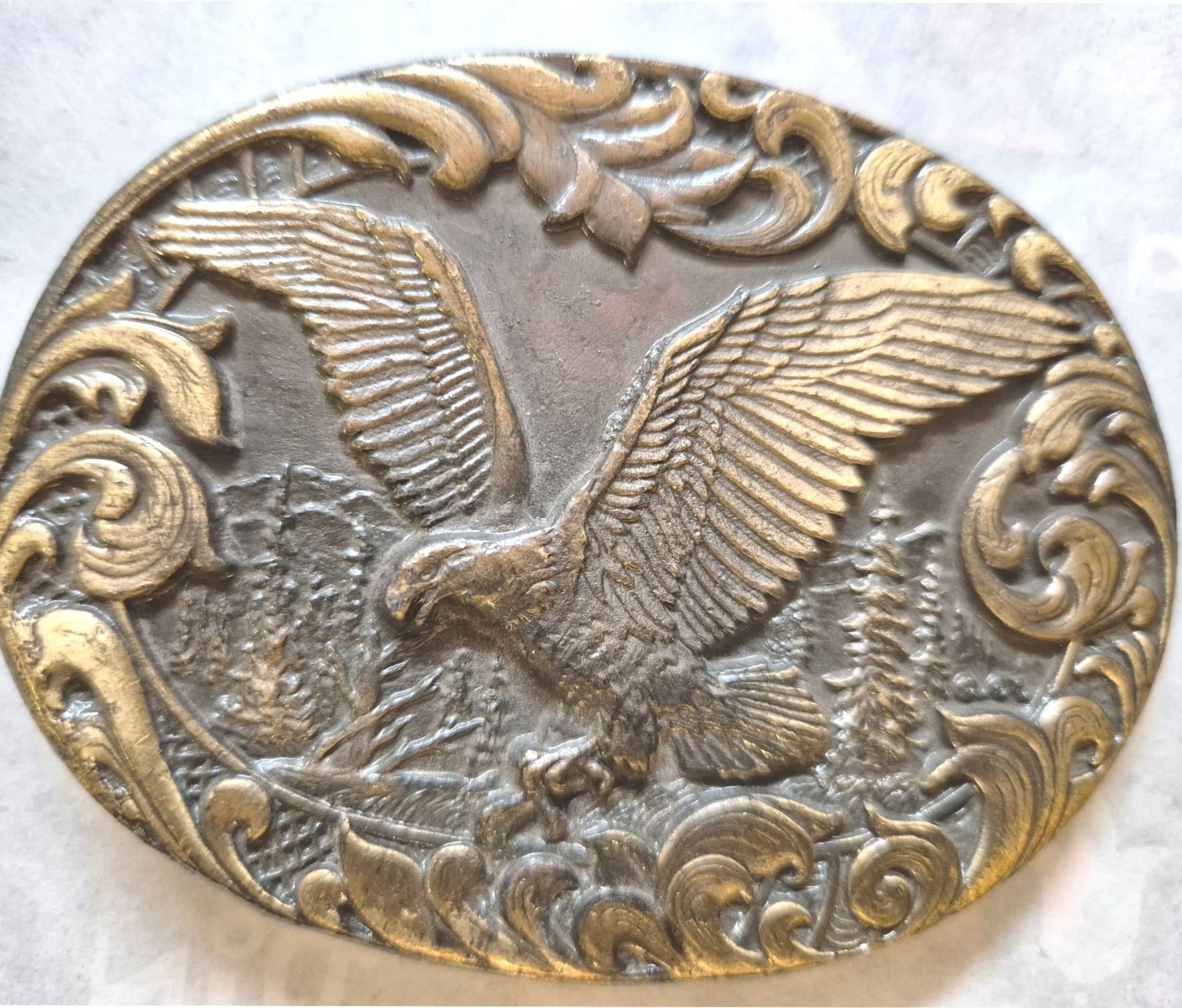 Ny/oanvänd! Vintage bältesspänne mässing ÖRN