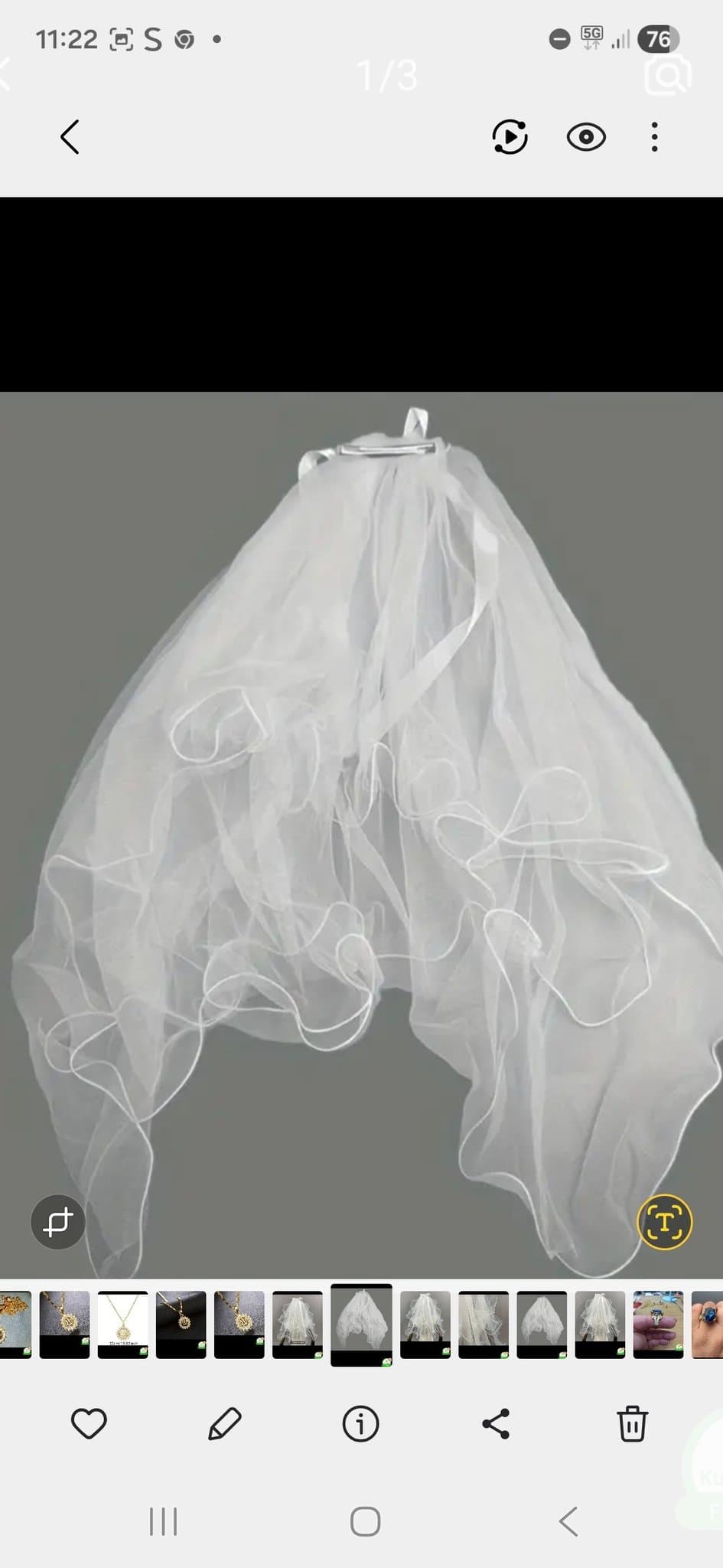 Vit brudslöja, storlek ONE SIZE