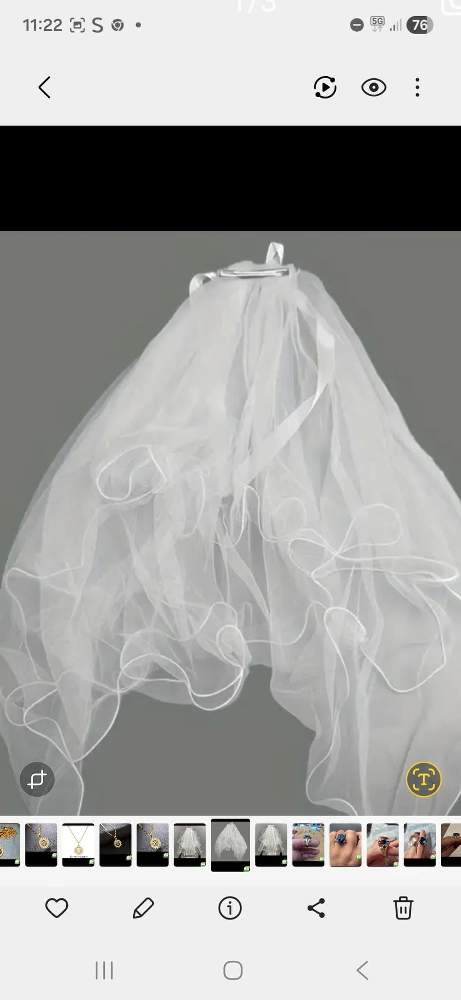 Vit brudslöja, storlek ONE SIZE