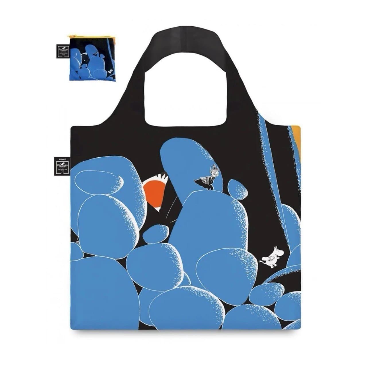 Nytt !Tote bag från nylon med fodral Mumin Moomin blå