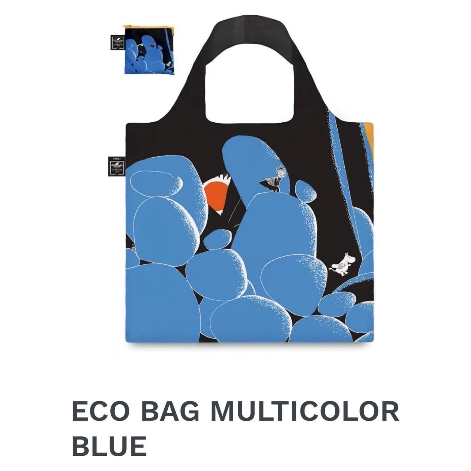 Nytt !Tote bag från nylon med fodral Mumin Moomin blå