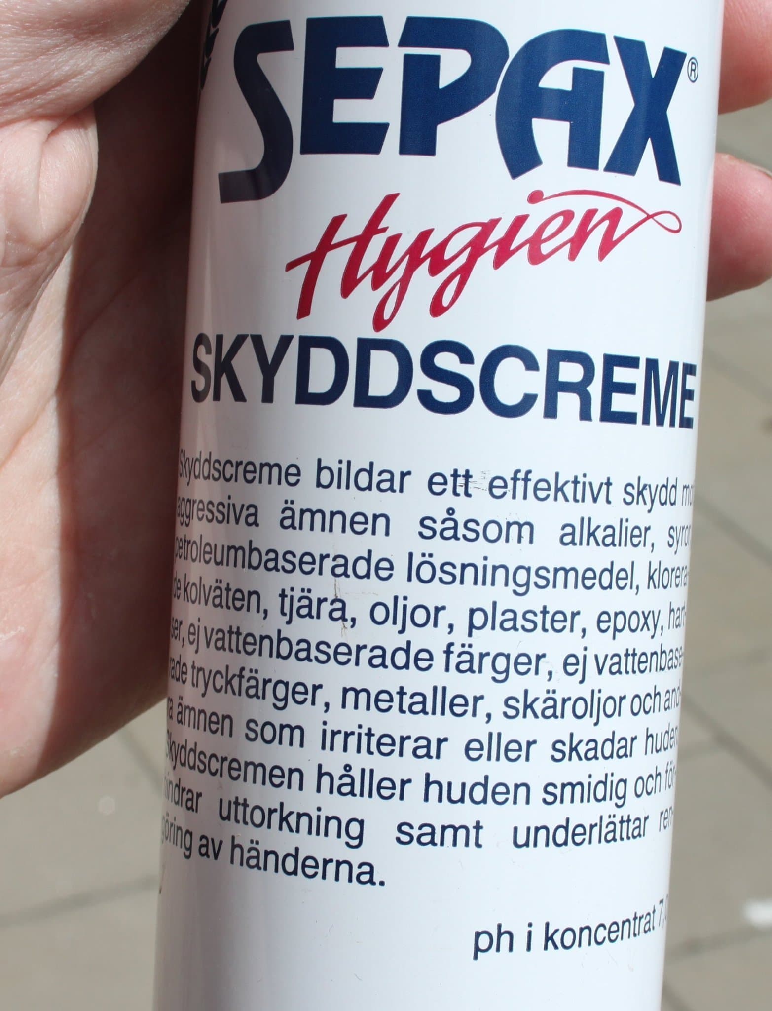 NYA! Sepax Skyddscreme 430ml Handkräm i flaska mot olja o lösningsmedel ink moms