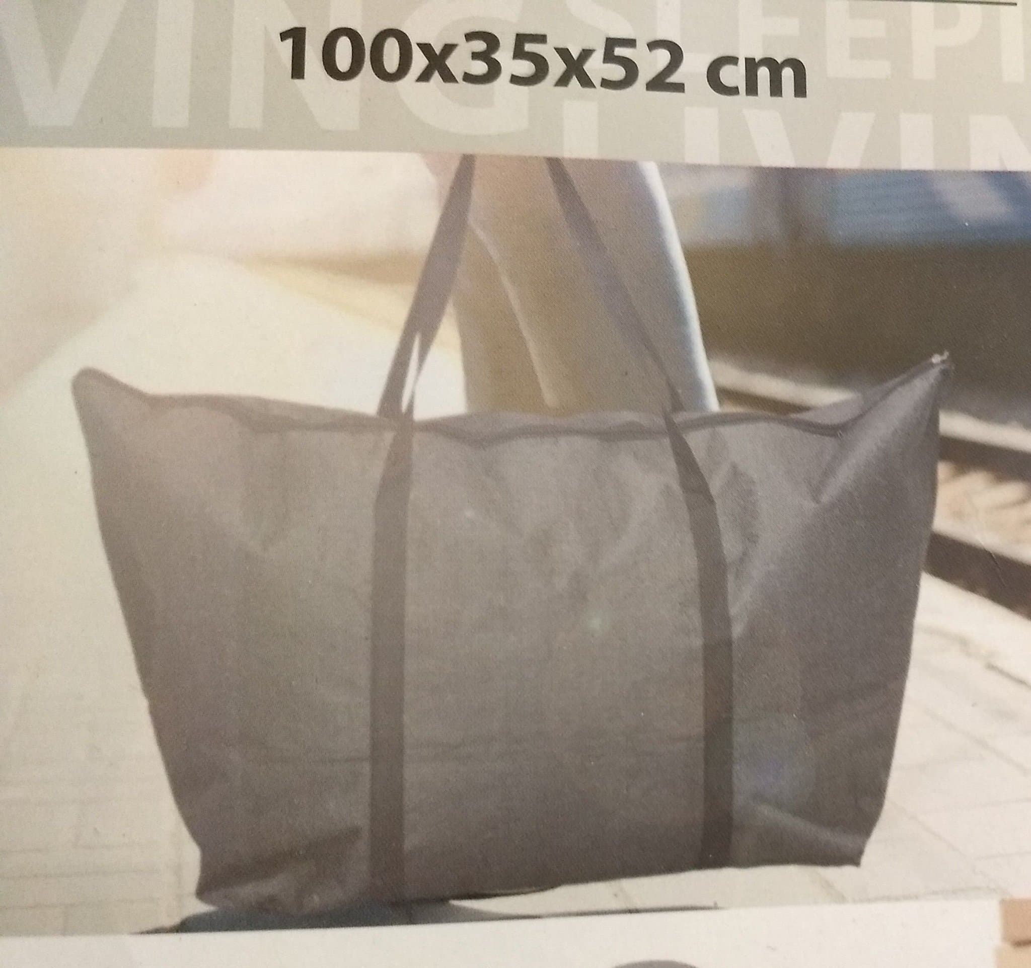 Ny stor grå canvas resväska