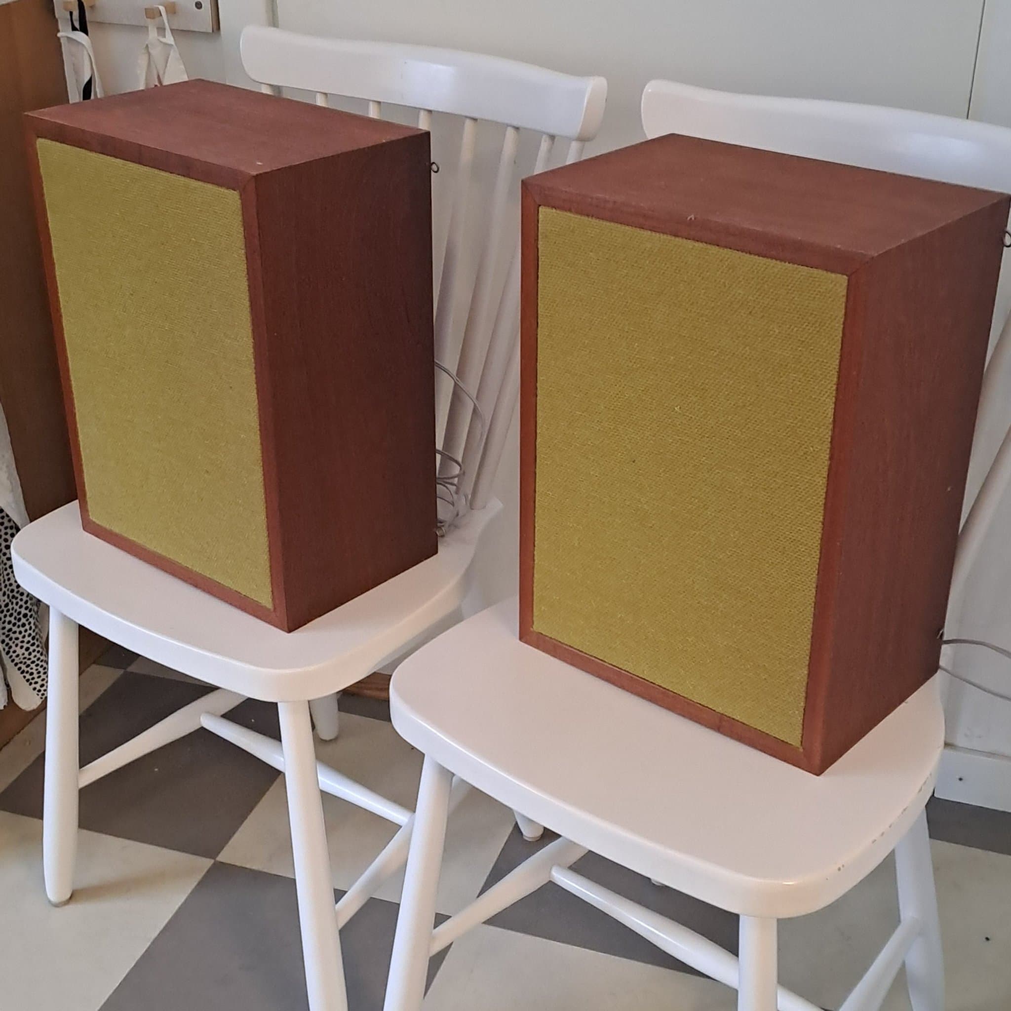 1 par retro högtalare i teak 1950-tal