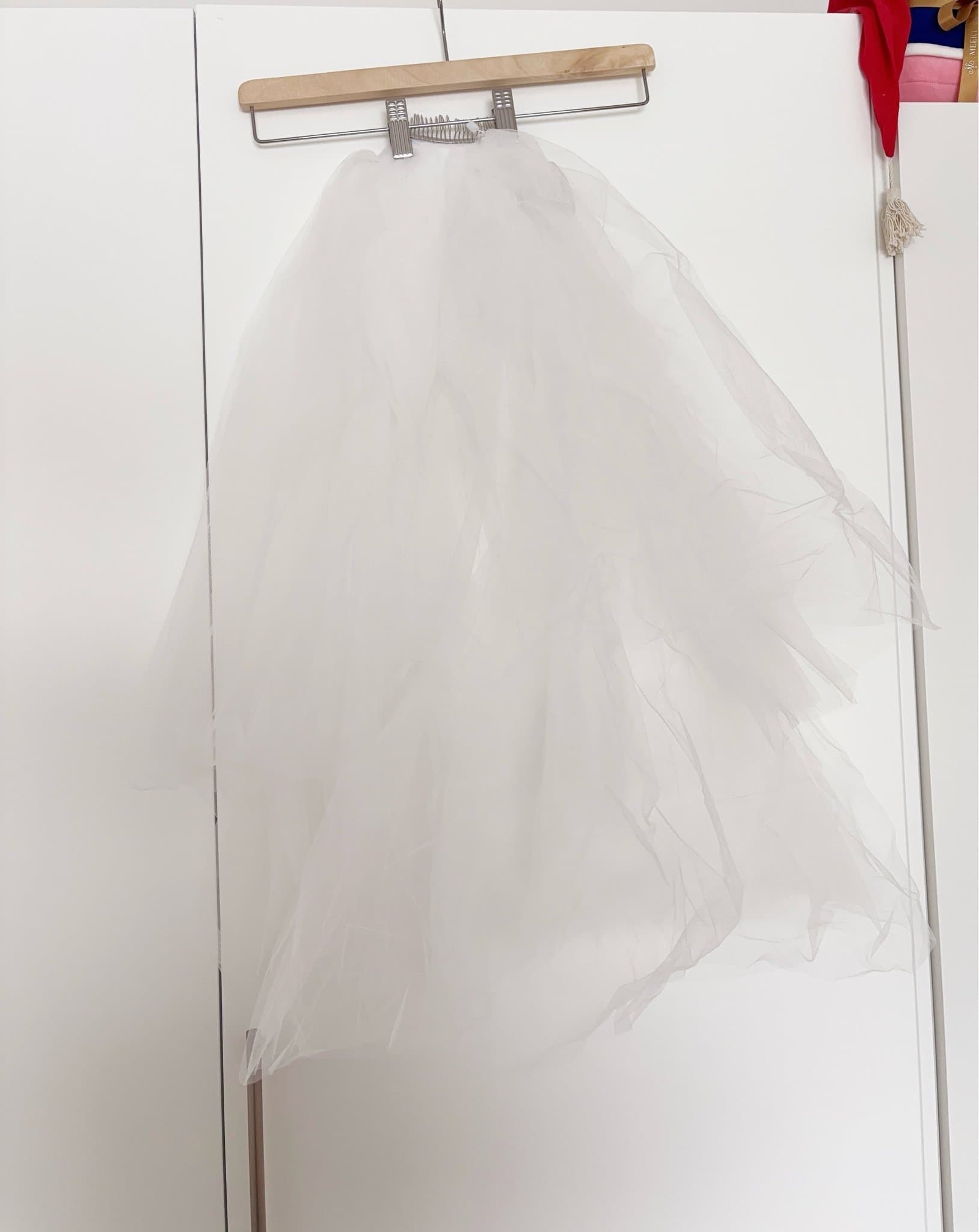 Ny, Oanvänd Vit Dubbellager Brudslöja, 55+75cm