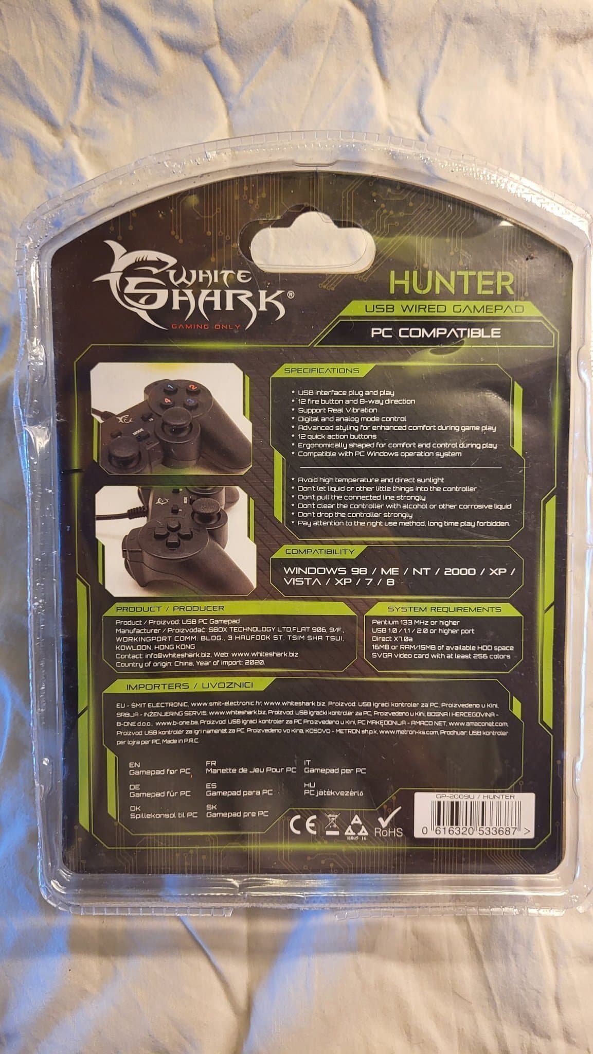 White Shark Hunter USB Gamepad