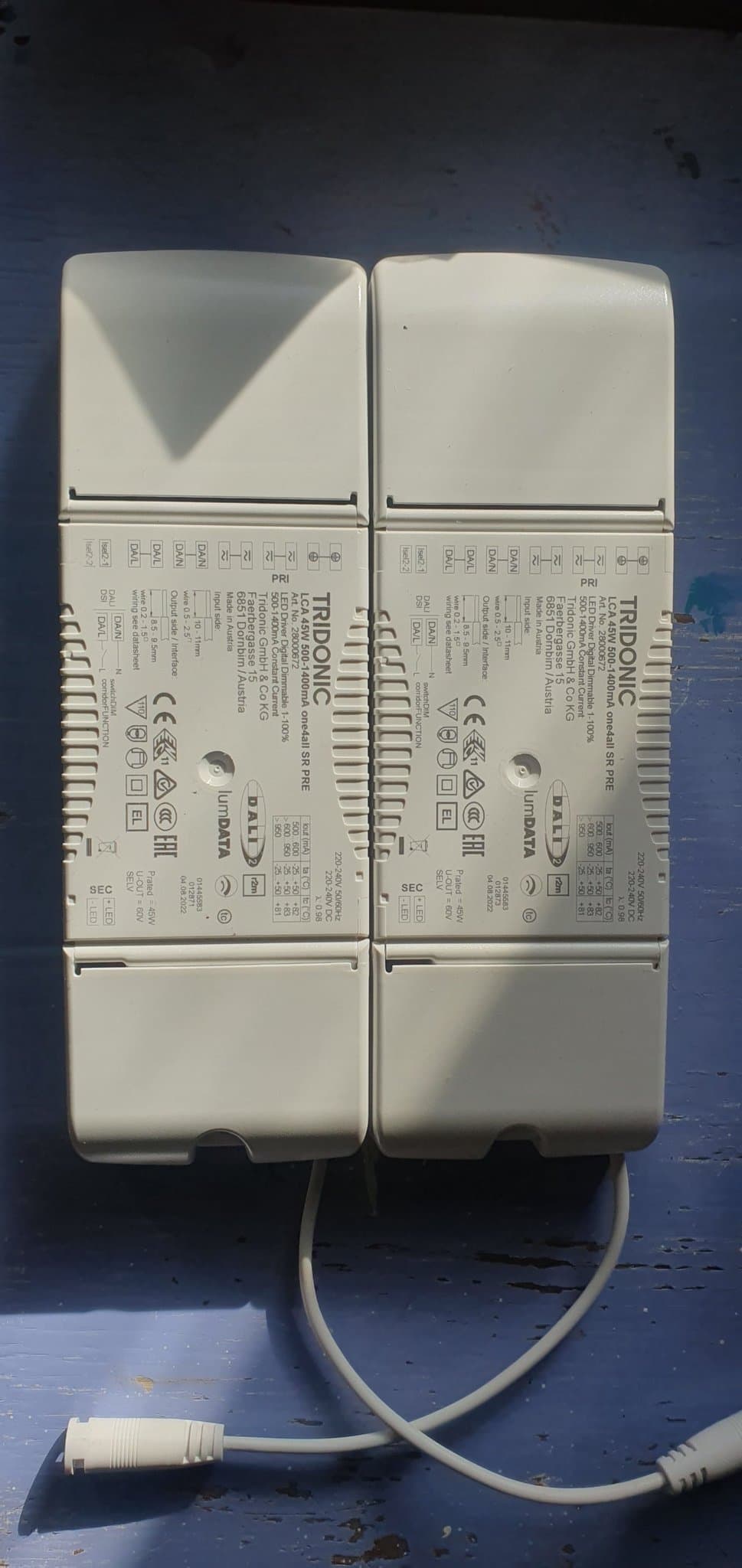 1 styck Tridonic Driver LCA 45W 500–1400mA one4all SR PRE, dimbar driftdon