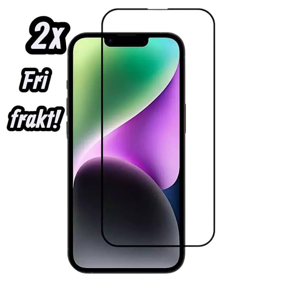 2st iPhone 13 Mini 9H Härdat Glas Skärmskydd - Heltäckande med Svarta Kanter