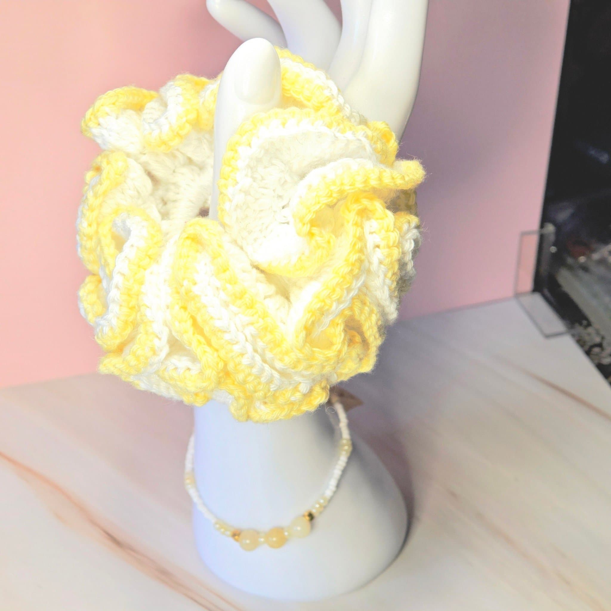 Paket: scrunchie & matchande armband i glas, unik design starka hårband.