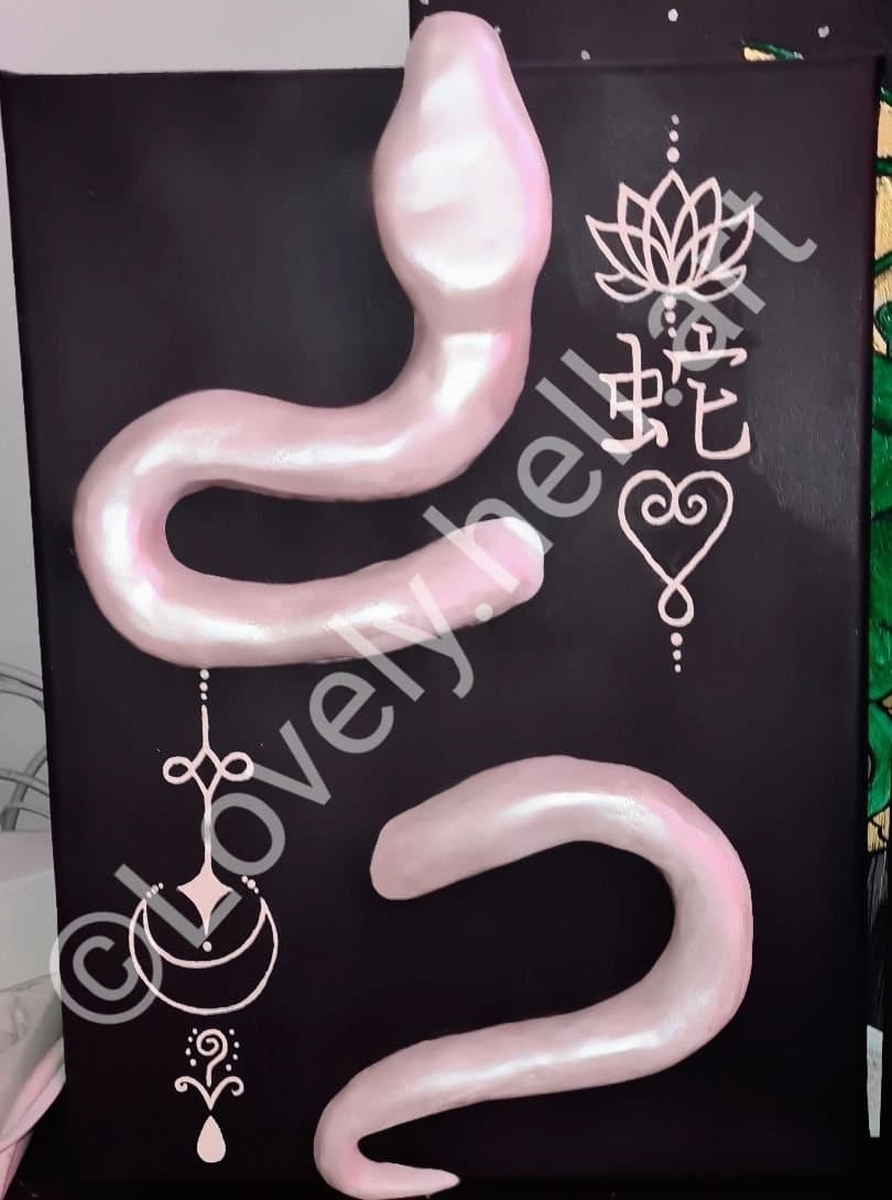 Unik tavla med 3D orm